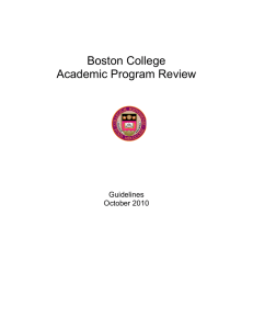 Boston College Academic Program Review  Guidelines
