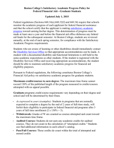 Boston College’s Satisfactory Academic Progress Policy for Federal Financial Aid—Graduate Students