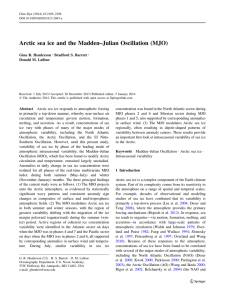 Arctic sea ice and the Madden–Julian Oscillation (MJO) Gina R. Henderson