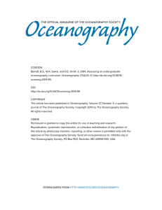O ceanography THE OFFICIAL MAGAZINE OF THE OCEANOGRAPHY SOCIETY