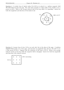Question 1: A circular loop of initial radius R