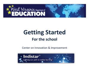 Getting Started For the school Center on Innovation &amp; Improvement