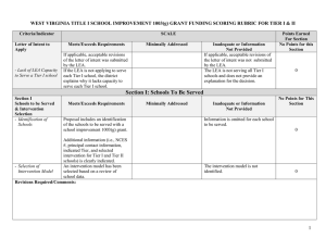 WEST VIRGINIA TITLE I SCHOOL IMPROVEMENT 1003(g) GRANT FUNDING SCORING...