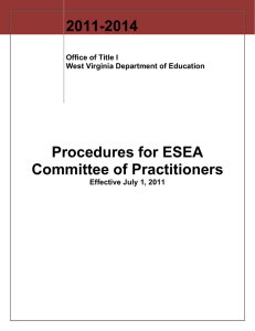 2011-2014 Procedures for ESEA Committee of Practitioners