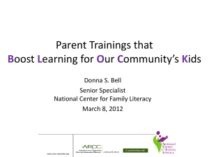 Parent Trainings that oost earning for ur