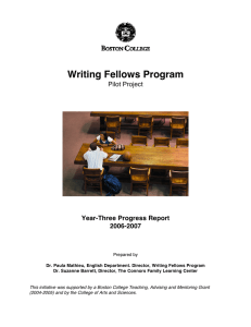 Writing Fellows Program Pilot Project  Year-Three Progress Report