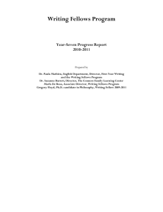 Writing Fellows Program  Year-Seven Progress Report 2010-2011
