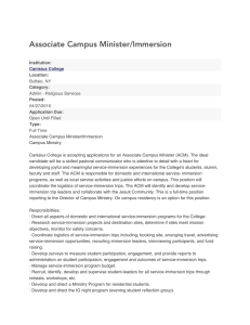 Associate Campus Minister/Immersion