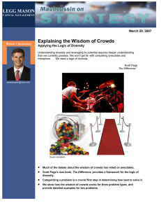 Explaining the Wisdom of Crowds LEGG MASON March 20, 2007