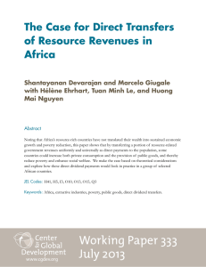 The Case for Direct Transfers of Resource Revenues in Africa