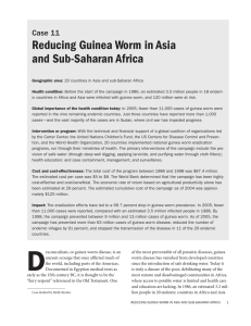 Reducing Guinea Worm in Asia and Sub-Saharan Africa Case 11