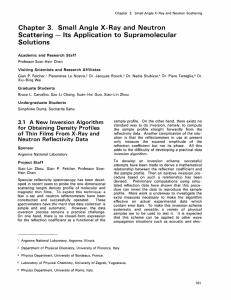 Chapter  3.  Small  Angle  X-Ray  and... Scattering  - Its  Application to  Supramolecular Solutions