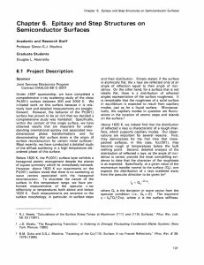 Semiconductor  Surfaces 6.1  Project  Description