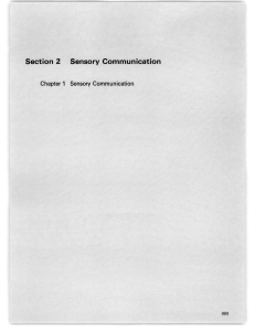 Section 2 Sensory  Communication 1