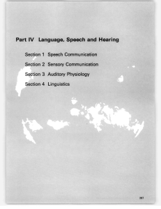 Hearing Part Language,  Speech IV