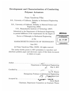 Development  and  Characterization of  Conducting Polymer  Actuators