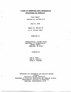 A STUDY OF  TERRESTRIAL RADIO DETERMINATION Final Report .Jly-