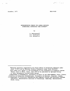 December,  1975 ESL-P-640 REPRESENTATION  THEORY FOR LINEAR INFINITE