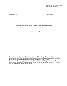 Submitted to  IEEE Trans. on  Autom. Control February,  1976 ESL-P-648