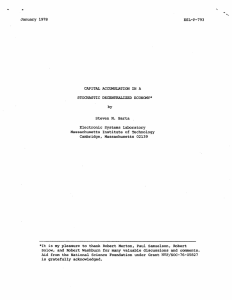 January 1978 ESL-P-793 CAPITAL ACCUMULATION IN A STOCHASTIC DECENTRALIZED ECONOMY*