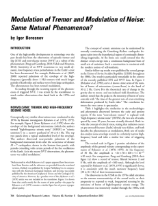 Modulation of Tremor and Modulation of Noise: Same Natural Phenomenon? INTRODUCTION