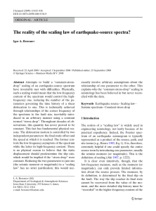 The reality of the scaling law of earthquake-source spectra? ORIGINAL ARTICLE