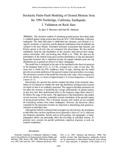 Stochastic  Finite-Fault  Modeling  of  Ground ... the  1994  Northridge,  California,  Earthquake.