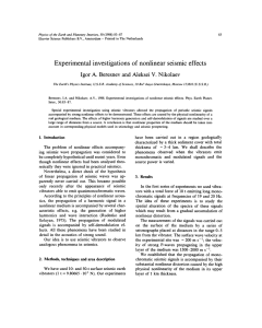 Experimental investigations of nonlinear seismic effects