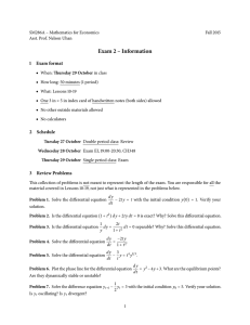 Exam 2 – Information 1 Exam format