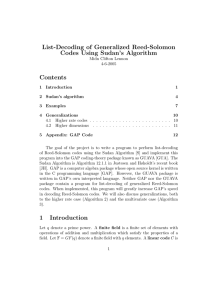 List-Decoding of Generalized Reed-Solomon Codes Using Sudan’s Algorithm Contents