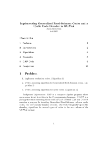 Contents 1 Problem Implementing Generalized Reed-Solomon Codes and a