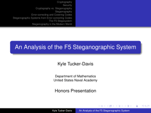 Cryptography Security Cryptography vs. Steganography Steganography