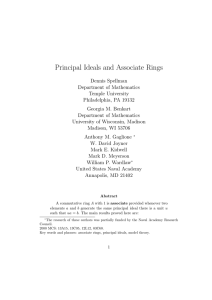 Principal Ideals and Associate Rings