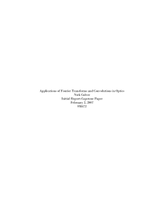 Applications of Fourier Transforms and Convolutions in Optics Nick Culver