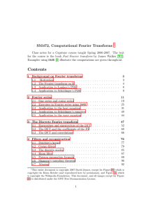 Contents SM472, Computational Fourier Transforms