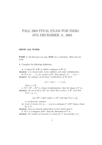 FALL 2003 FINAL EXAM FOR SM261 0755 DECEMBER 11, 2003