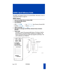 M3901 Quick Reference Guide