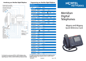 Introducing your Meridian Digital Telephone Programming your Meridian Digital Telephone