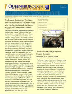 Queensborough Community College Honors Newsletter Spring 2014