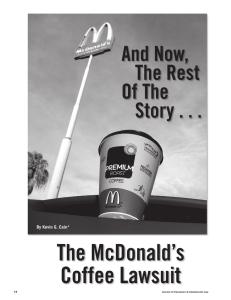The McDonald’s Coffee Lawsuit And Now, The Rest