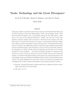 Trade, Technology and the Great Divergence ∗ March 2016