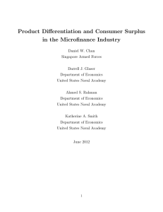 Product Differentiation and Consumer Surplus in the Microfinance Industry