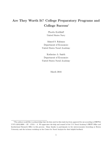 Are They Worth It? College Preparatory Programs and College Success
