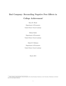 Bad Company: Reconciling Negative Peer Effects in College Achievement