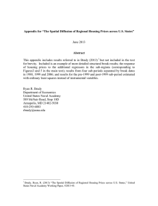 Appendix for “The Spatial Diffusion of Regional Housing Prices across... Abstract June 2013