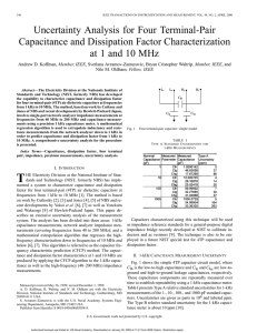 Uncertainty Analysis for Four Terminal-Pair Capacitance and Dissipation Factor Characterization