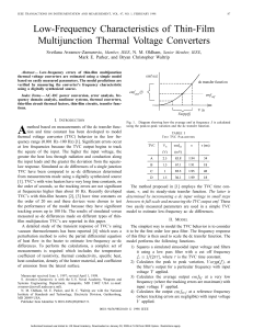 Low-Frequency Characteristics of Thin-Film Multijunction Thermal Voltage Converters Svetlana Avramov-Zamurovic,