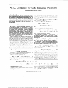 An AC  Comparator for Audio Frequency Waveforms