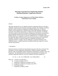 Metrology Experiment for Engineering Students: Platinum Resistance Temperature Detector