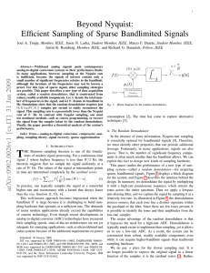 Beyond Nyquist: Efficient Sampling of Sparse Bandlimited Signals